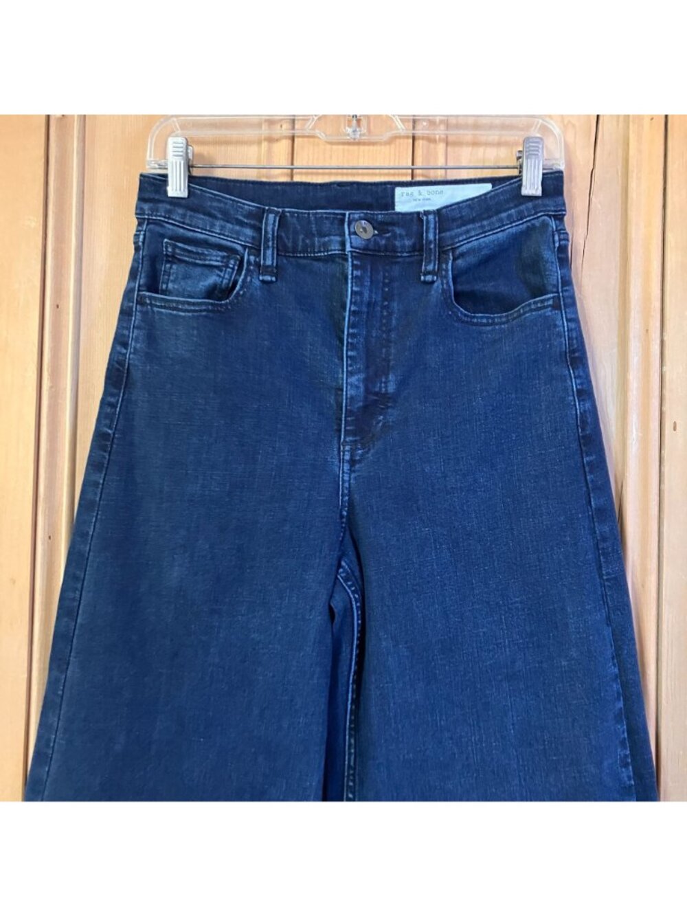 Rag & Bone Womens Serena High-Rise Crop Wide Leg Jeans Size 28 Blue Dark AN EXC - Picture 3 of 12